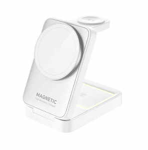 最新产品2025认证超薄超薄铝合金金属便携式磁性可折叠3合1无线充电器 - Product Image 6