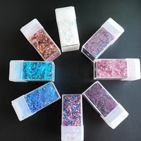 Bouteilles de paillettes de Noël carrées en verre de 5 oz et 1,5 oz