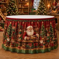 Nappe de Noël imperméable en plastique, nappe de Noël avec imprimé bonhomme de neige et Père Noël pour les fêtes