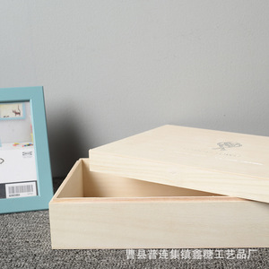 กล่องเก็บของไม้เพาโลเนีย รูปทรงสี่เหลี่ยมผืนผ้า ปรับขนาดได้ ผิวสัมผัสธรรมชาติ กล่องจัดระเบียบโต๊ะทำงาน กล่องของขวัญ - Product Image 3