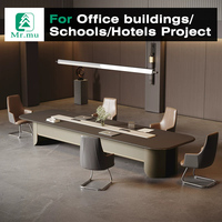 Grande table de conférence luxueuse haut de gamme pour salle de réunion, négociation, formation, carrée, moderne, en MDF, modulaire, écologique