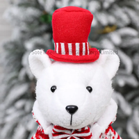 Nouvelle Arrivée SOTE : Ours Coloré de Noël Marron, Bleu, Rouge, Doux et Adorable avec Nœud Papillon, Poupée en Fibre de Coton de 36 CM avec Chapeau Haut-de-forme