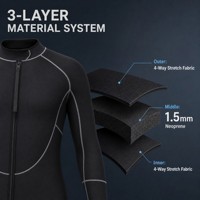Combinaison de plongée en néoprène à manches longues avec fermeture éclair avant YKK, flexible pour la plongée et le surf