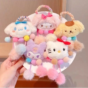 Élastique à cheveux <span class=keywords><strong>pour</strong></span> filles, motif dessin animé, avec boule de fourrure moelleuse, mignon, très élastique et durable, <span class=keywords><strong>pour</strong></span> queue de cheval et chignon - Product Image 4
