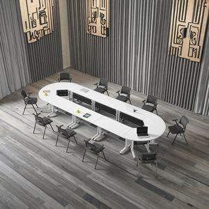 Meubles de bureau, table de conférence réglable, table de <span class=keywords><strong>réunion</strong></span> pliable, bureau de formation, table d'ordinateur ovale pliable - Product Image 1