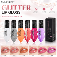 Stock disponible, 6 couleurs, brillant, pailleté, haute brillance, hydratant, prix de gros, approvisionnement en vrac, marque privée, maquillage pour les lèvres professionnel, gloss à lèvres