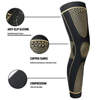 Rodillera de Compresión Completa de Cobre, Nylon y Spandex, Transpirable, Antideslizante, en Existencia