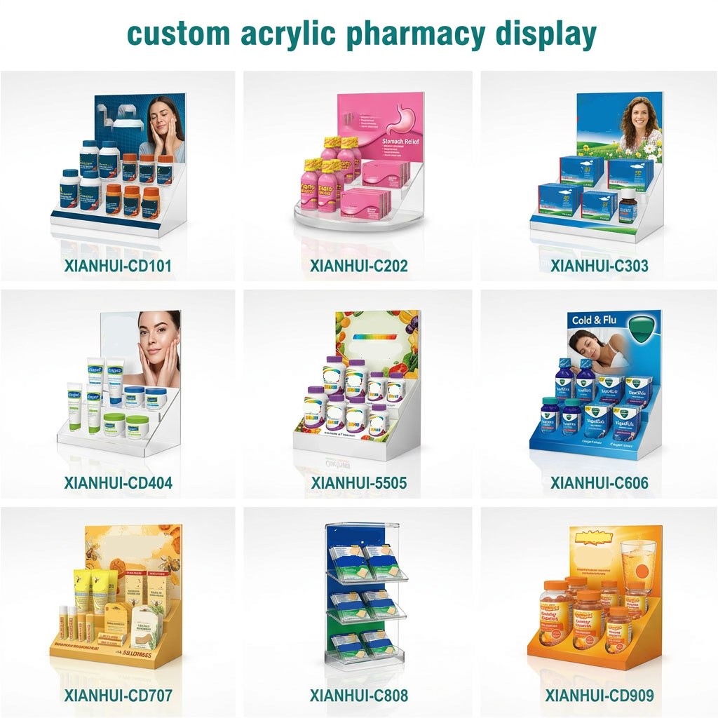 Espositore personalizzato in acrilico per farmacia