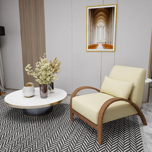 Sillón Individual Minimalista Nórdico, Tapizado Suave, para Sala de Estar o Dormitorio, Estilo Wabi Sabi, Casual, para Hotel o Casa de Huéspedes - Product Image 4