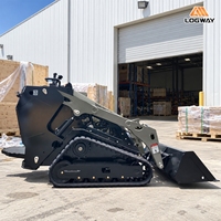 Mini-chargeuse certifiée CE LOGWAY avec système hydraulique 19,5 MPa, haute efficacité de travail pour le chargement de matériaux, chargeuse compacte