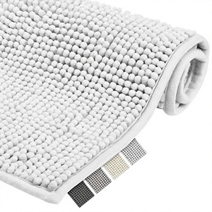 Tapis de bain en chenille ultra doux et absorbant, lavable en machine, rectangulaire, pour salle de bain, baignoire, douche - Product Image 3