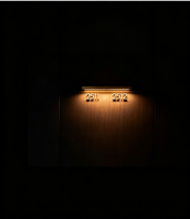 Plaque de porte personnalisée en acrylique avec numéro de chambre d'hôtel éclairé par LED 3D, éco-responsable, lumière chaude, pour hôtel et appartement