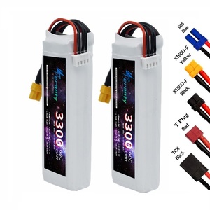 Batería 3S 3300mAh 11.1V 60C con Conector T/XT60/JST/XT30 para Coche RC, Buggy, Tren, Piezas de Modelos de Carreras - Product Image 1
