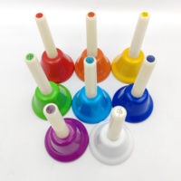 Colored Metal Eight-tone Children's Hand Bell 8-tone Educational Toy Music Percussion Instrument Set for Early Childhood