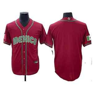 New RED Blank World Mexico National Team Jersey #34 VALENZUELA #<span class=keywords><strong>7</strong></span> <span class=keywords><strong>Julio</strong></span> Urias Cup Mexico Baseball Jersey - Product Image 1