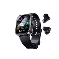 Montre intelligente et écouteurs 2-en-1 S6, résistants à l'eau IP67, écran TFT, contrôle à distance, suivi de la fréquence cardiaque, compatible avec Android