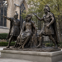 Statue grandeur nature en bronze de Jésus et de soldats romains, sculpture religieuse moulée à la main pour la décoration de l'église, de la chapelle, du mémorial et du jardin sacré