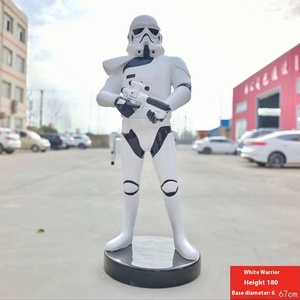 Résine artistique peint à la main TV film personnage soldats blancs grands ornements série tempête Sculpture cinéma centre commercial KTV décoration - Product Image 6