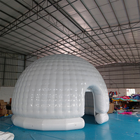 Tente dôme gonflable igloo géant blanc de 6 mètres avec entrée à 2 portes en matériau robuste de 0,6mm de LEDONG Inflatables
