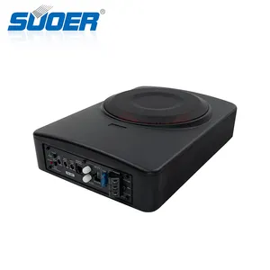 Gran venta Suoer sub car active 360W Power Slim subwoofer 8 pulgadas sistema de audio para coche altavoz subwoofer