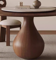Ensemble de table à manger en bois massif de chêne de luxe, 4 à 6 places, plateau en céramique rotatif, design rustique moderne, meubles de salle à manger