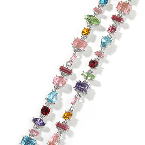 UWIN Colorful Confetti <strong>Necklace</strong> Shiny <strong>Candy</strong> Crystal Glass Rainbow Color Soft <strong>Necklace</strong> for Women - Product Image 5