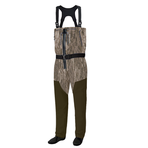 Waders de pêche à la mouche légers gris pour hommes avec fermeture éclair sur la poitrine, respirants, en ripstop, avec bottes intégrées pour la chasse, imperméables - Product Image 4