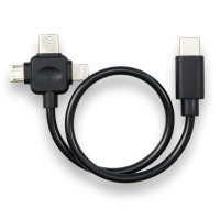 Kabel Pengisian Cepat 3 in 1 Tipe C PVC Multi Tips PD Charger Cord Logo Kustom untuk iPhone Tipe C Micro USB