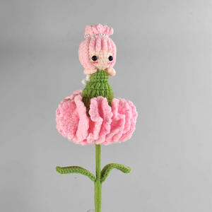 Oeillet tissé à la main Crochet fleur fée décoration de la maison Bouquet au crochet artificiel tricoté à la main fleurs mignonnes - Product Image 6