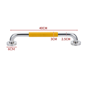 Barre de douche antidérapante en acier inoxydable de 40 cm, barres d'appui de sécurité pour salle de bain, poignée en caoutchouc pour personnes handicapées, barre de douche pour personnes âgées - Product Image 2