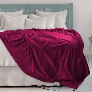 Cobertor de lã para cama, cobertor de lã marrom 230gsm de luxo anti-estática para cama (90x102 polegadas)