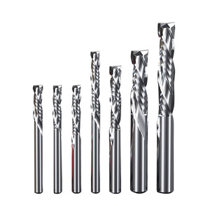 Hot bán hai sáo xoắn ốc lên và xuống nén cuối nhà máy cho gỗ <span class=keywords><strong>1</strong></span>/4 Carbide Cutter endmill 2F 3/8 Bộ định tuyến nén bit - Product Image 3