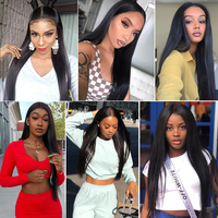 Meilleures ventes en gros : Lots de cheveux vierges lisses, fermeture frontale en dentelle, cheveux humains brésiliens 13x4 13x6 HD pour femmes noires