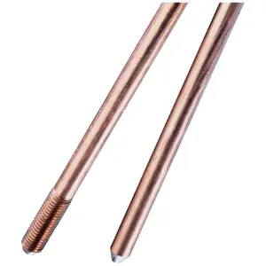 Threaded Copper bonded steel earth rod price 14.2mmx1500mm copper earth rod