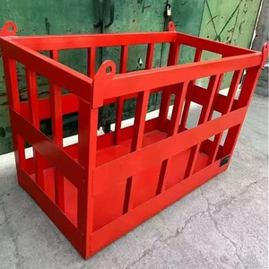 Cesta de acero roja para grúa, plataforma de trabajo en altura para construcción, capacidad de carga 300 kg - Product Image 1