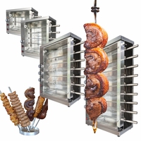 Rôtissoire à Poulet Commerciale en Acier Inoxydable Grande Capacité, Gril Électrique et à Gaz pour Barbecue