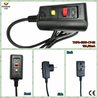 Adaptateur RCDS portable à faible consommation d'énergie, prise électrique 2 broches norme européenne, matériau PC/plastique, protection contre les fuites de courant de niveau IP54