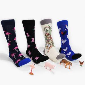 En gros personnalité <span class=keywords><strong>drôle</strong></span> <span class=keywords><strong>de</strong></span> bande dessinée mignon animal <span class=keywords><strong>couple</strong></span> imprimé chaussettes en coton pour hommes - Product Image 1