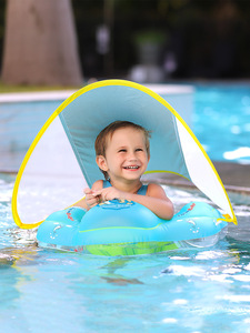 Flotteur <span class=keywords><strong>de</strong></span> bébé d'anneau couché <span class=keywords><strong>de</strong></span> natation gonflable avec l'anneau couché d'auvent avec le pare-soleil pour l'enfant - Product Image 4