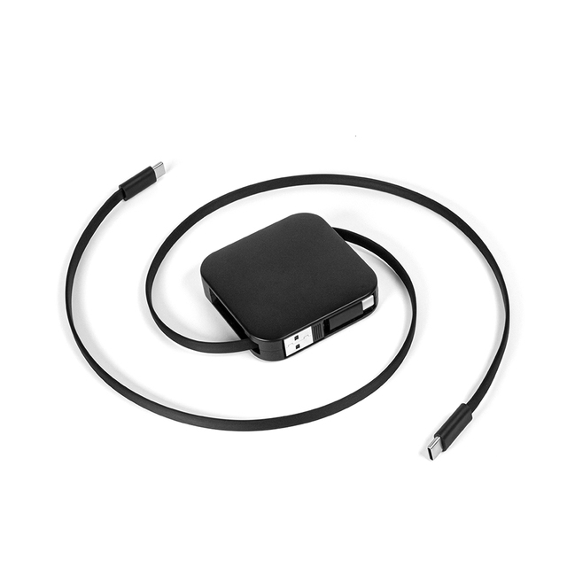 Portable Charger USB Wire Cord Storage Reel Box Plastic Cable Winder Retractable Cable Management with Holder