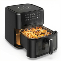 Friteuse à air électrique carrée sans huile avec fenêtre, 4L, 6L, 8L, industrielle, rose, numérique, intelligente, pour la maison
