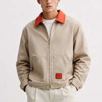 Blouson Bomber Décontracté Vintage en Velours Côtelé avec Col Montant et Fermeture Éclair sur le Devant, en Toile de Canard, Idéal pour le Travail Hivernal, pour Homme
