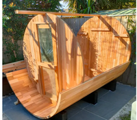 Vente directe usine : Sauna à baril moderne en cèdre rouge canadien pour appartement, villa, extérieur, vapeur sèche, écologique, alimenté par prise, en bois massif