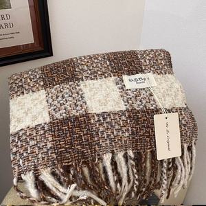 秋冬ムスリム女性向け社交界格子柄スカーフ工場直送両面ジャカード高級感 - Product Image 6