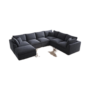Canapés nuage surdimensionnés Ohllob, salon, <span class=keywords><strong>canapé</strong></span> modulaire convertible, ottoman, une place, <span class=keywords><strong>canapé</strong></span> modulaire en tissu gris - Product Image 1