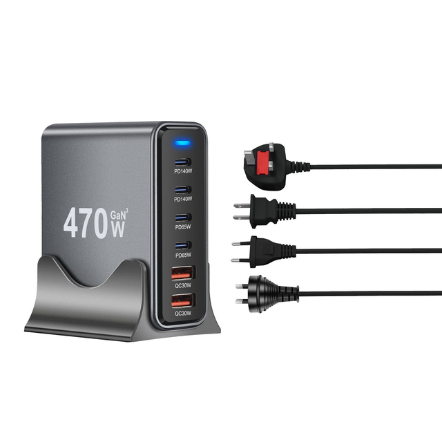 800W 6-Multiport USB C PD3.1 Fast Charger GaN Power Adapter for Desktop/Laptop with Foldable Design for 16/15