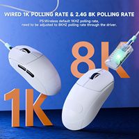 Souris de jeu ultra-légère ATTACK SHARK X8PRO 55g 2.4G/Filaire/BT avec pilote Web, capteur de jeu PAW3395PRO 40000 DPI et câble C06ULTRA