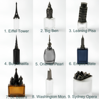 Bouchon de parfum miniature en métal sur le thème des monuments (Tour Eiffel, Big Ben) – Souvenir en alliage, anti-fuite pour bouteilles de vin