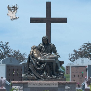 Estatua de bronce de pintura colorida para decoración de la Iglesia, escultura de San JoJo con niño, Jesús - Product Image 2