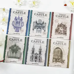 パックあたり10個素材紙中世の城シリーズキャッスルノートブックDIY装飾素材ベース6モデル